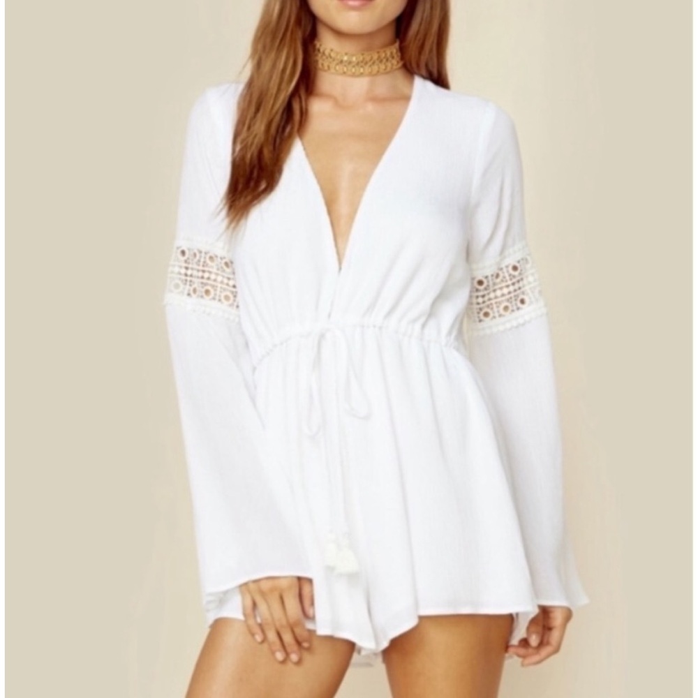 Show Me Your Mumu Lace Sparrow Romper Medium